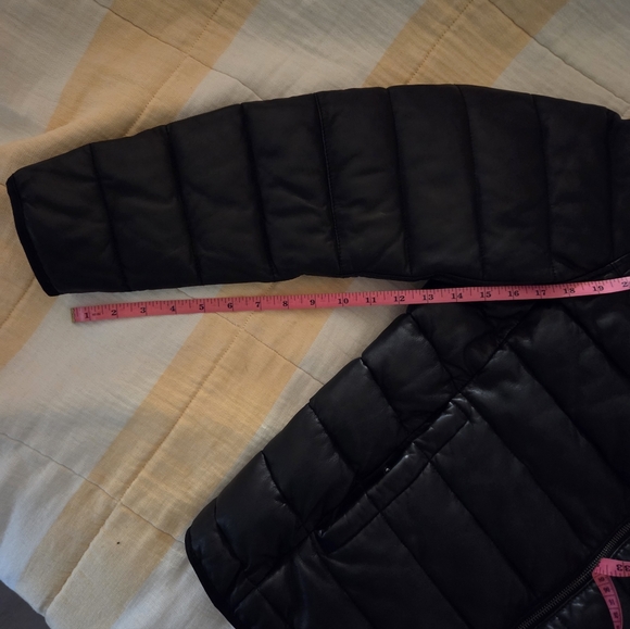 Men's Black/Red Lambskin Reversible Puffer Jacket MISSANI LE COLLEZIONI - Picture 8 of 11